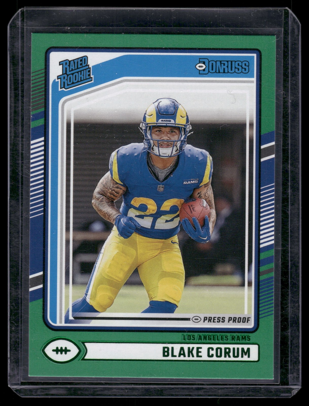 Blake Corum 2024 Donruss Press Proof Green Rookie