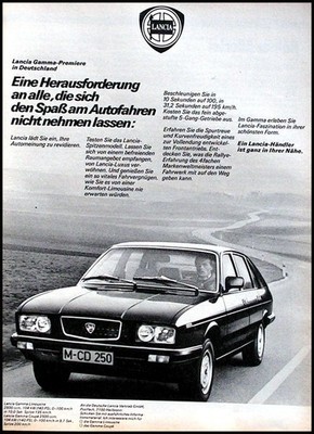 Lancia Gamma , originale Werbung aus 1978