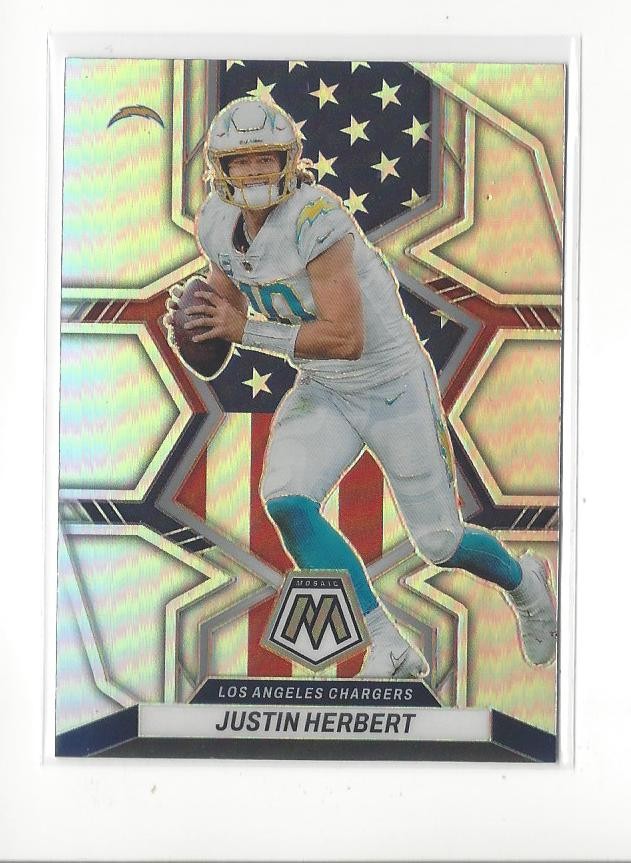 2022 Panini Mosaic Silver Prizm #254 Justin Herbert Chargers