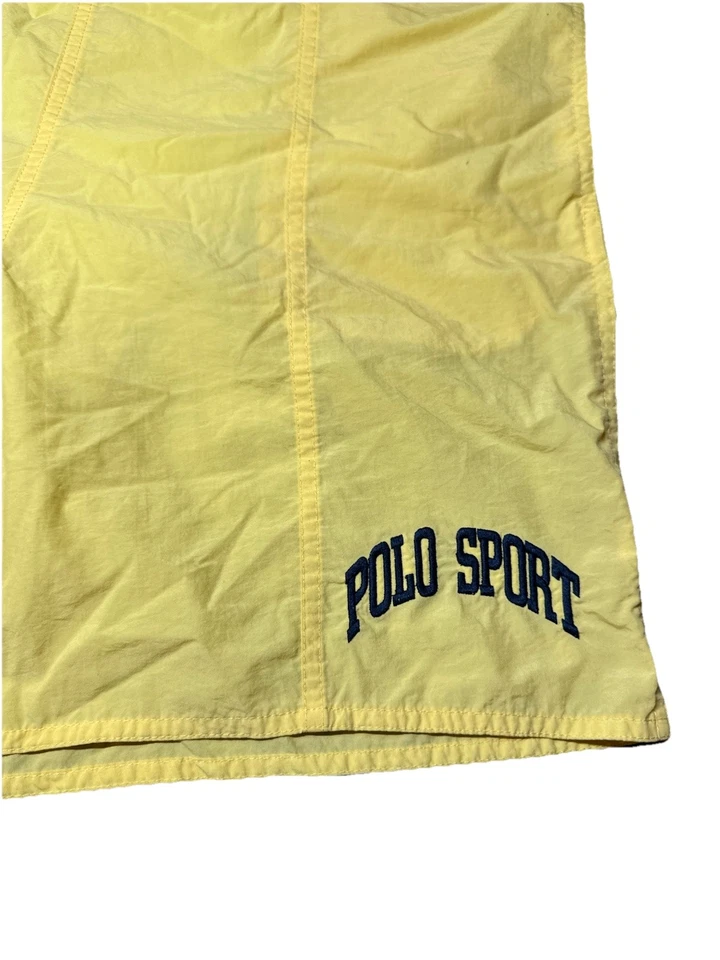 Pantalones cortos de natación raros vintage POLO SPORT Ralph Lauren logotipo amarillo años 90 talla M Foto 2 de 4