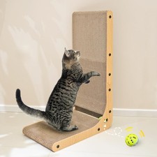 Cat Scratcher Scratching Board L Shape Pad for Indoor Cats Floor Mounted