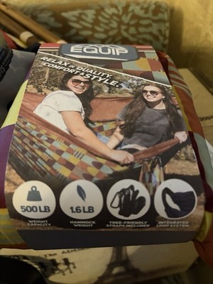 EQUIP 2 Person Travel Hammock Tree Friendly Straps 500LB Max Weight Brand New