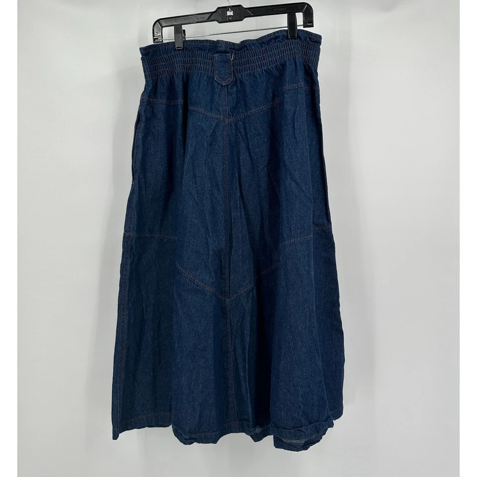 Chaus Sport Womens Denim Maxi Skirt Size 16 High Waist Boho Western Casual - Image 2 of 4