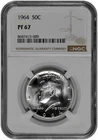 1964 50c Silver Proof Kennedy Half Dollar NGC Graded PF 67 with New Holder