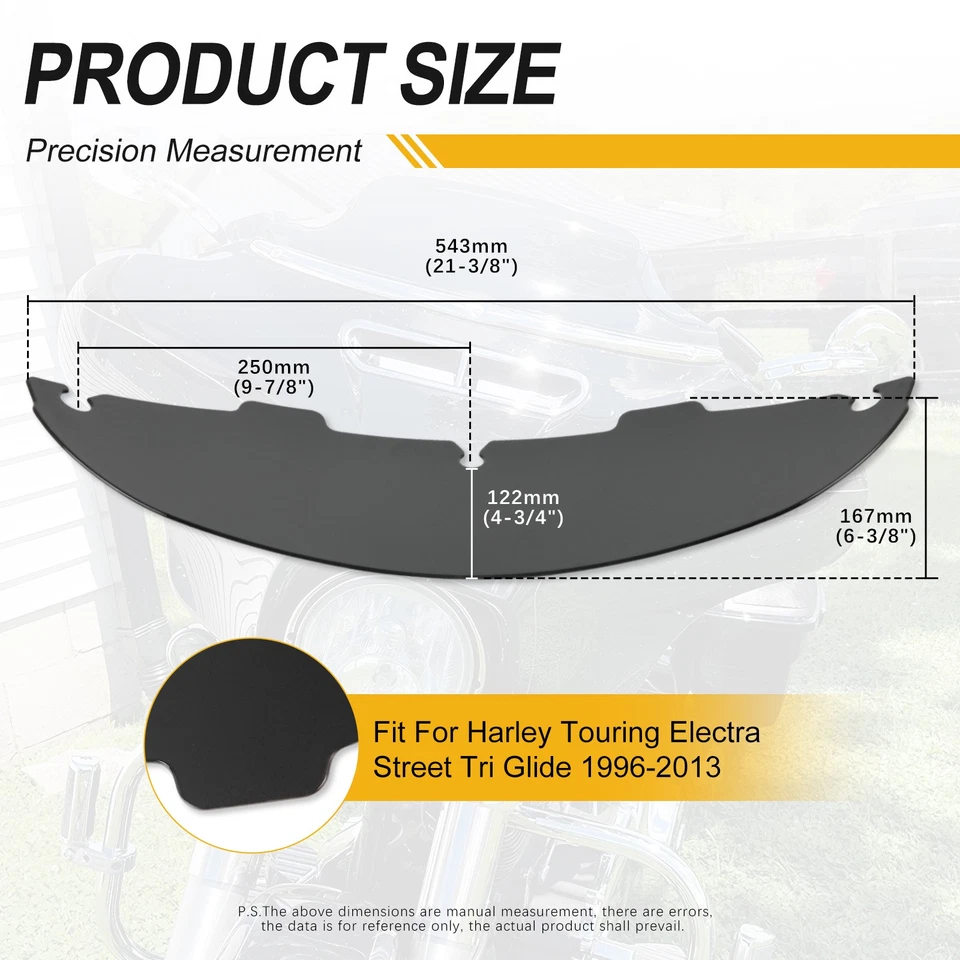 Pára-brisa 4" preto para Harley Electra Street Glide Touring 1996-2013 - Imagem 3 de 4