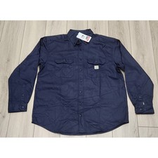Carhartt FR Flame Resistant Loose Fit Long Sleeve Work Shirt Navy Men's XL NWT