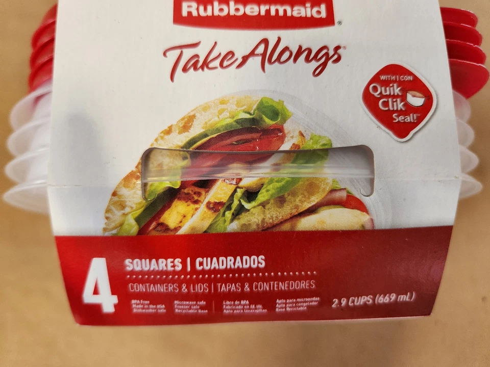 Rubbermaid TakeAlongs 2.9-Cup and 5 cup Square Food Storage Containers - NEW - Image 2 of 4