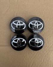 4x Toyota Wheel Rims Center Hub Cap Caps Black Base Chrome Logo 62mm Camry Mor