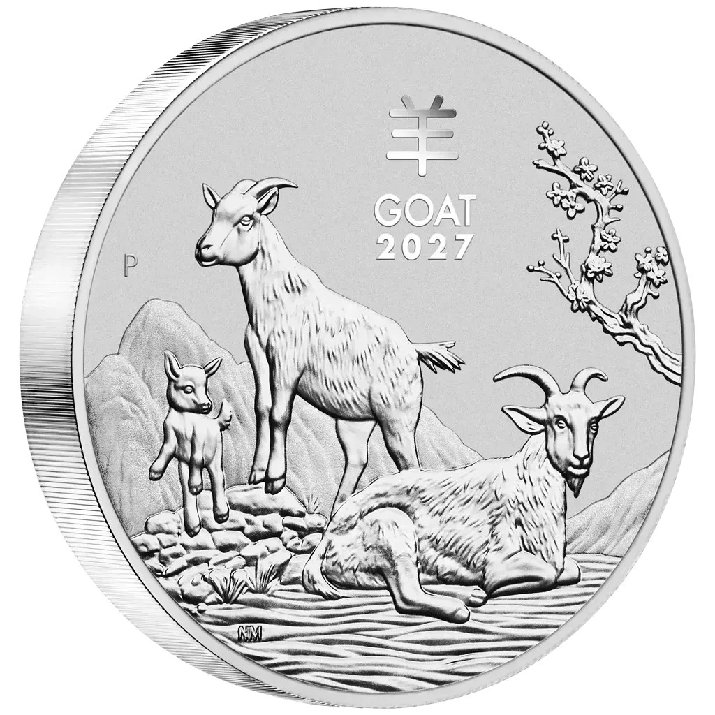 Silbermünze 1kg Jahr der Ziege Lunar III. (8.) 2027 - Australien - ST