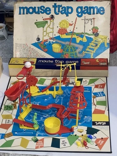 Vintage 1963 Mouse Trap Board Game, Ideal Toy Corp, Complete