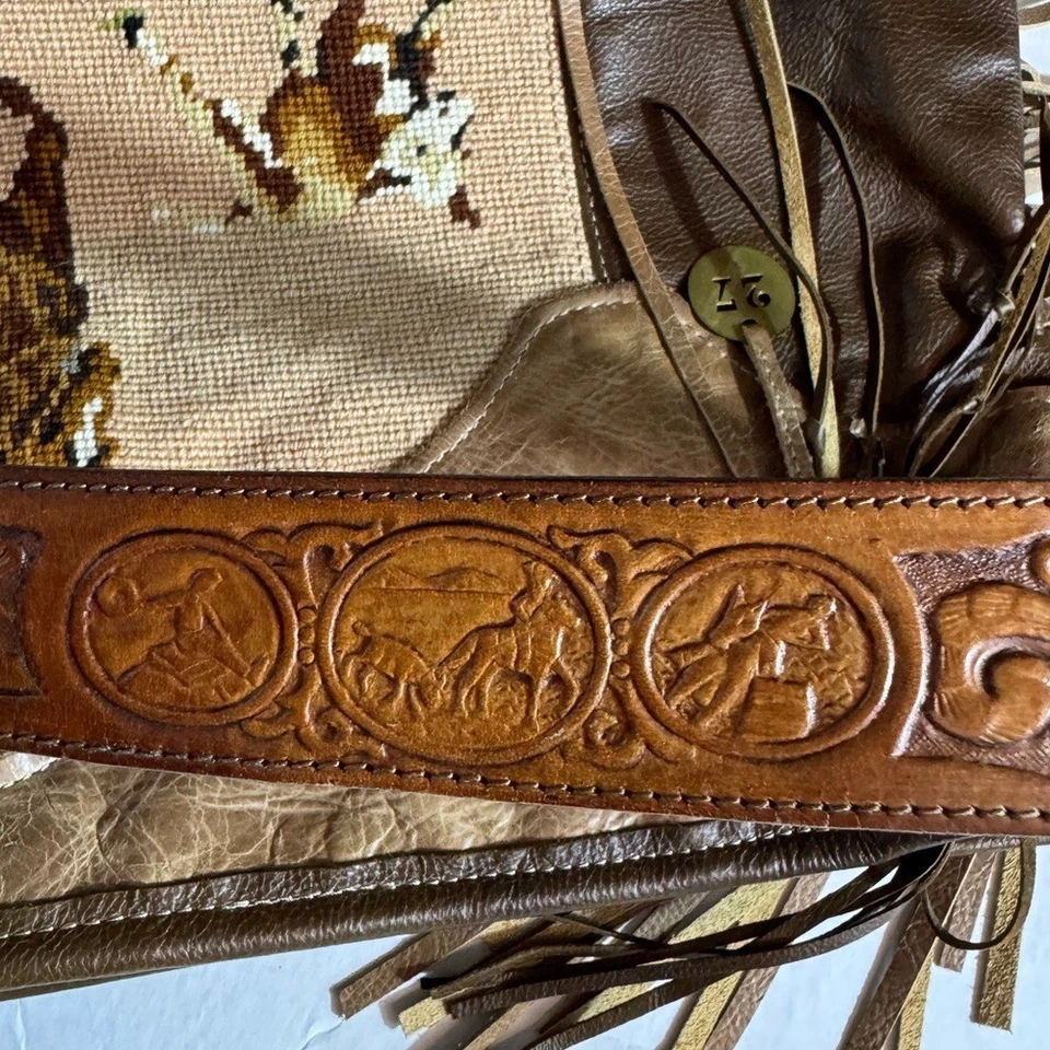 Cartera occidental de cuero hecha a medida punta de aguja caballo rodeo suroeste nueva Foto 4 de 4