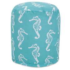 Majestic Home Goods Pouf Sea Horse Teal
