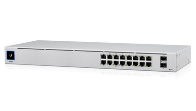 Switch UniFi, 16x RJ45 1000Mb/s, 8x PoE+, 2x SFP Ubiquiti USW-16-POE