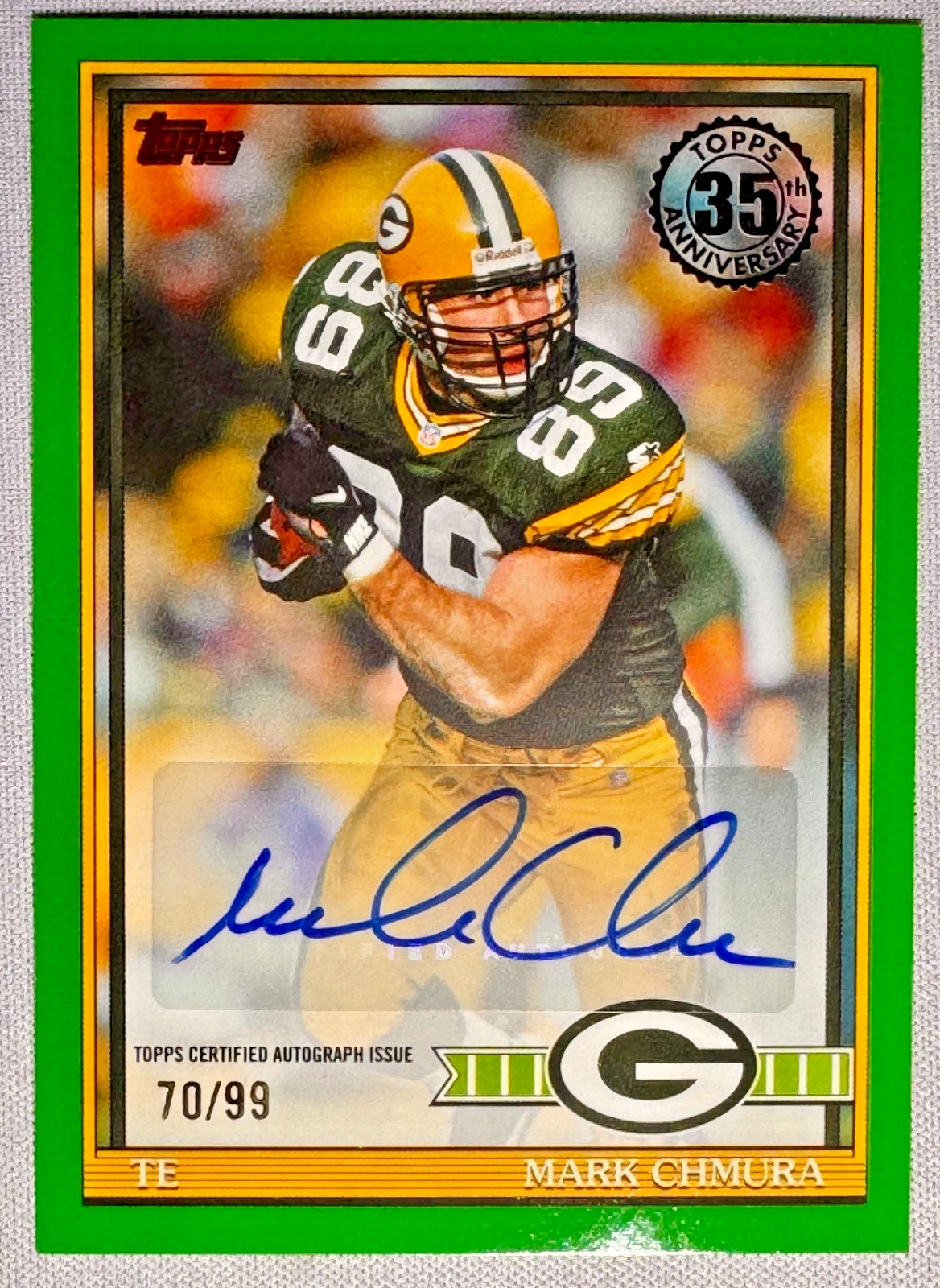 2026 TOPPS Flagship Football Mark Chmura Auto 35th Anniversary /99 91AC-MCH