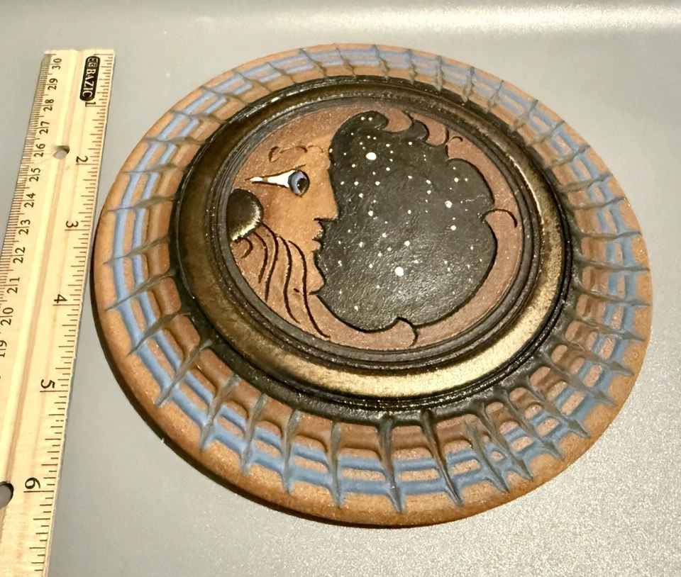 "Placa arte de pared de cerámica de playa Bruce Linder Laguna cerámica facial abstracta 7""" Foto 3 de 3