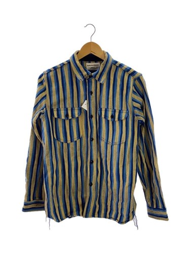 SAMURAI JEANS Drunk Stripe Flannel Work Shirt Long Sleeve Shirt M Cott