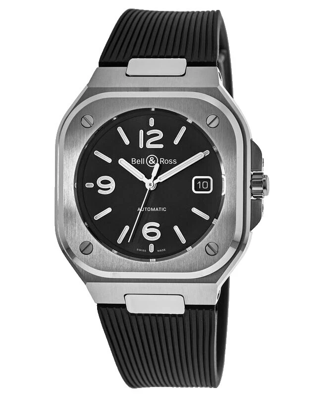 Bell & Ross Stainless Steel Band Stainless Steel Case Wristwatches