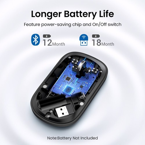 Wireless Bluetooth Silent Mouse for MacBook Tablet Computer Laptop PC Mice New - Picture 6 of 27