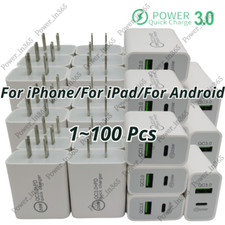 Wholesale 20W USB-C PD QC Fast Charger Power Adapter Lot For iPhone iPad Android