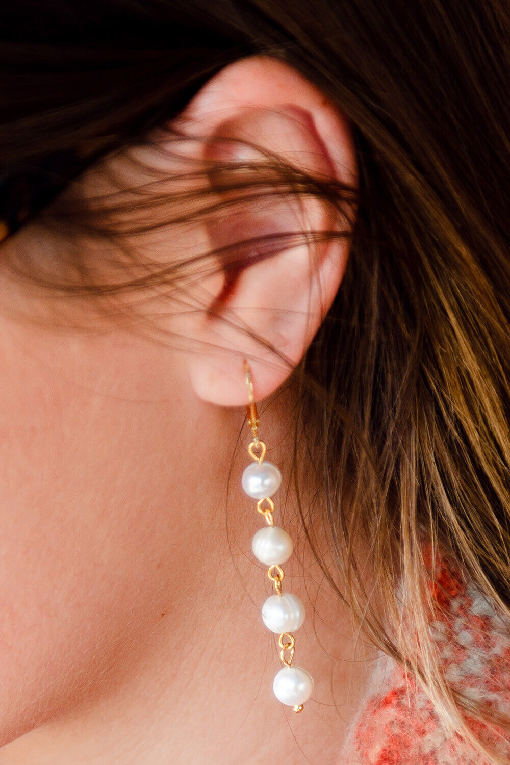 Greenwood Designs Womens Earrings Freshwater Four Drop Pearl Earring Goldpearl
