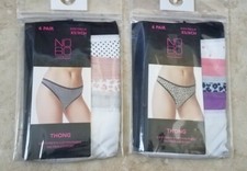  2 No Boundaries Women Thong Assorted 6 pack Stretch Cotton Panties XS NEW b