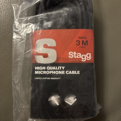 stagg Mikrofonkabel XLR Stecker auf XLR Buchse geschirmt symmetrisch hochwertig 3m