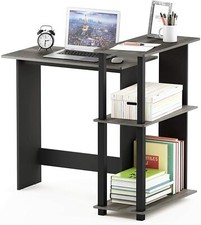 Gris Gris Negro Madera Esquina Escritorio Estantería Computadora Portátil Mesa Hogar Oficina