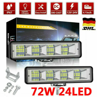 2X 72W LED Arbeitsscheinwerfer Rückfahrscheinwerfer Auto Scheinwerfer 12V/24V DE