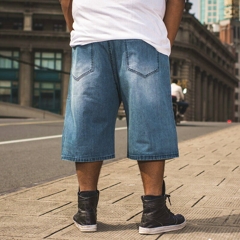rack igennem udendørs Mens Jeans Shorts Denim Capri Pants Baggy Relaxed Hip-Hop Hipster Loose  W30-W46 | eBay