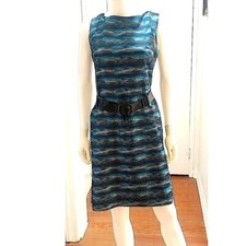 ANTONIO MELANI-WOMENS MULTI COLOR JACQUARD KNEE LENGHT BACK ZIPUP CLOSURE SIZE 8