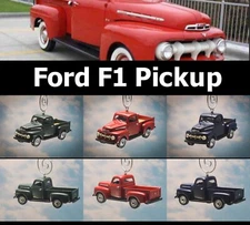 Vintage 1951 Ford F1 Pickup Truck Farm Wood Bed Custom Christmas Ornament Adorno