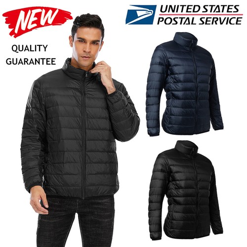Men Packable Jacket Slim Down Outerwear 