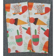 MU Kitchen Designer Print Kitchen Towels Sweet Summer Ice 20x30in Cotton 2pk