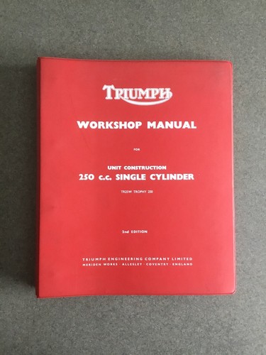 Vtg Triumph TR25 W Trophy 250 Motorcycle Workshop Manual 250cc Single Cylinder - Bild 1 von 16
