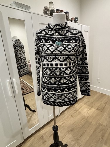 Damen Pullover J Jill Gr. L schwarz-weiß Langarm Pull On