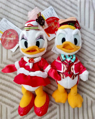 Disneyland Donald Daisy Duck Plush Doll Set Christmas Costume