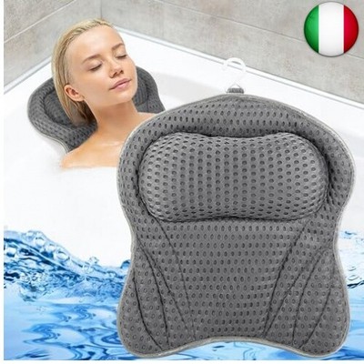 Cuscino Da Vasca Con 8 Ventose Antiscivolo - Poggiatesta Per Bagno, Traspirante E Resistente A Muffa, Per Supportare Collo E Testa, Asciugatura Rapida
