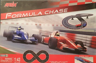 Retro Artin Formula Chase Dual Action Car Racing Slot Car Set