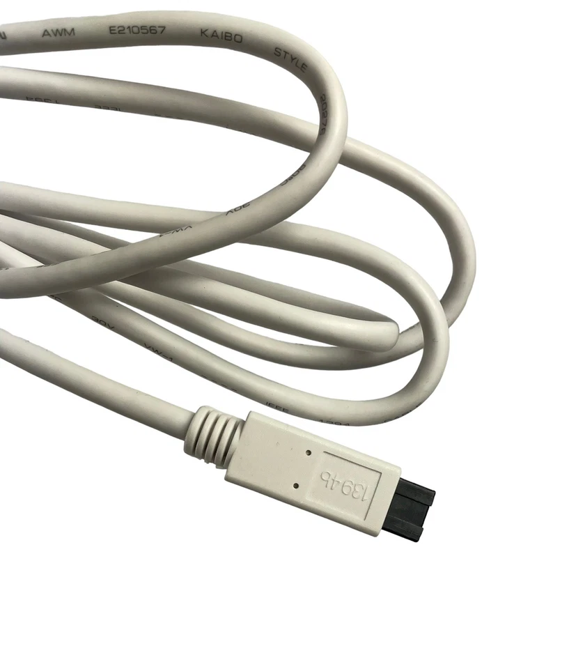 FireWire 1394b 800 IEEE 9 Pin to 9 Pin Male to Male Cable for PC / Mac ( White ) - Image 4 of 4