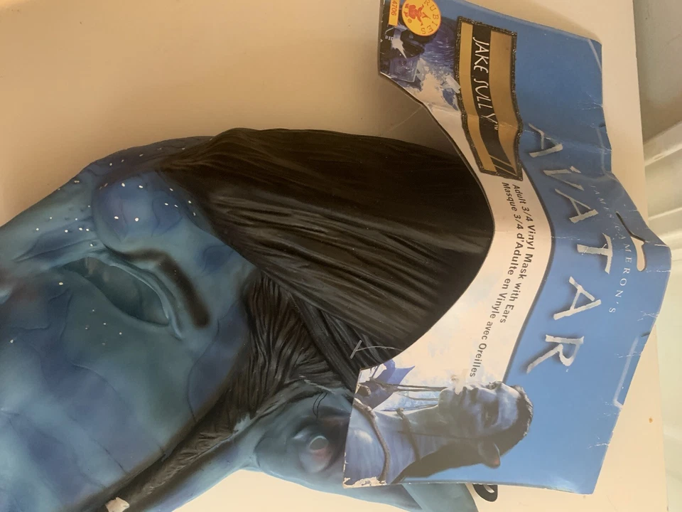 New Rubies Avatar Jake Sully Mask Vinyl Adult Size OSFM Blue - Image 2 of 3