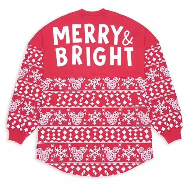 Disney Store Mickey Mouse Spirit Jersey Merry Bright Red Adult