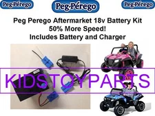 18V BATTERY & CHARGER PEG PEREGO RZR 900 LONGER RUNTIME THAN OTHERS