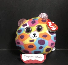2022 TY Mini Beanie Squish-A-Boos GISELLE leopard Plush 3 inch Key Clip New