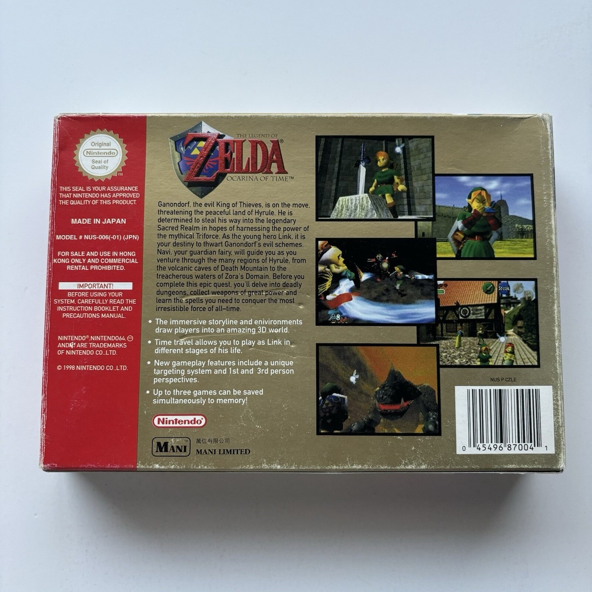 Box Only Legend Of Zelda Ocarina Of Time Nintendo 64 N64 Hong Kong