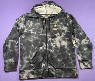 US ARMY Hoodie Men’s L Extra Large USA American Military Star Logo Zip Up  NEW
