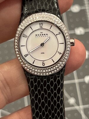 Skagen Studio Women's Steel Dress Watch Crystal Bezel black