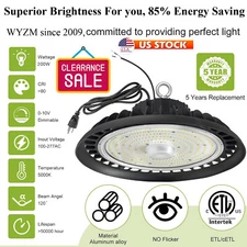 UFO LED High Bay Shop Lights with US Plug, Commercial Industrial Venues Lighting