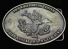NRA Whittington Center Third Annual Trophy Elk Hunt Hunting Vintage Belt Buckle