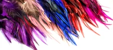 CHINESE SADDLE HACKLE - 5 - 7" - 5 COLORS - 2 tone Fly Tying Material - FEATHERS