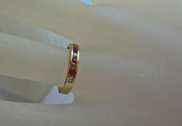 Ruby ring ring with ruby brilliant in 18ct 750 go… - image 7